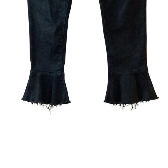Levis 711 Skinny Flare Cropped Ruffle Hem Jeans Size 29 - Picture 3 of 9